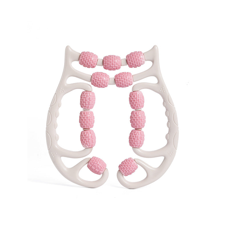 Three-Wheel Plastic Foam Roller for Leg Massage and Relaxation