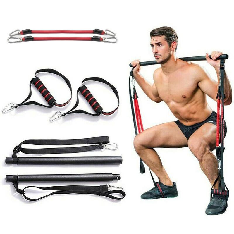 Portable Pilates Bar Kit with Resistance Bands for Home Workouts