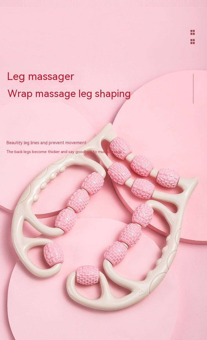 Three-Wheel Plastic Foam Roller for Leg Massage and Relaxation
