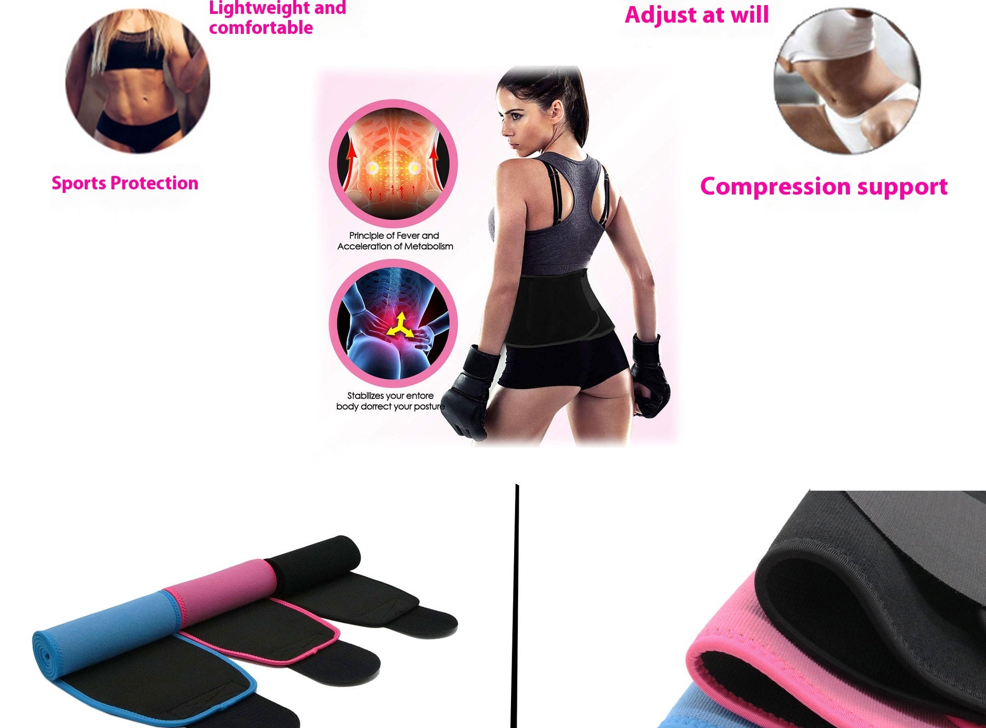 Hot Neoprene Lumbar Support Belt for Fitness & Sports