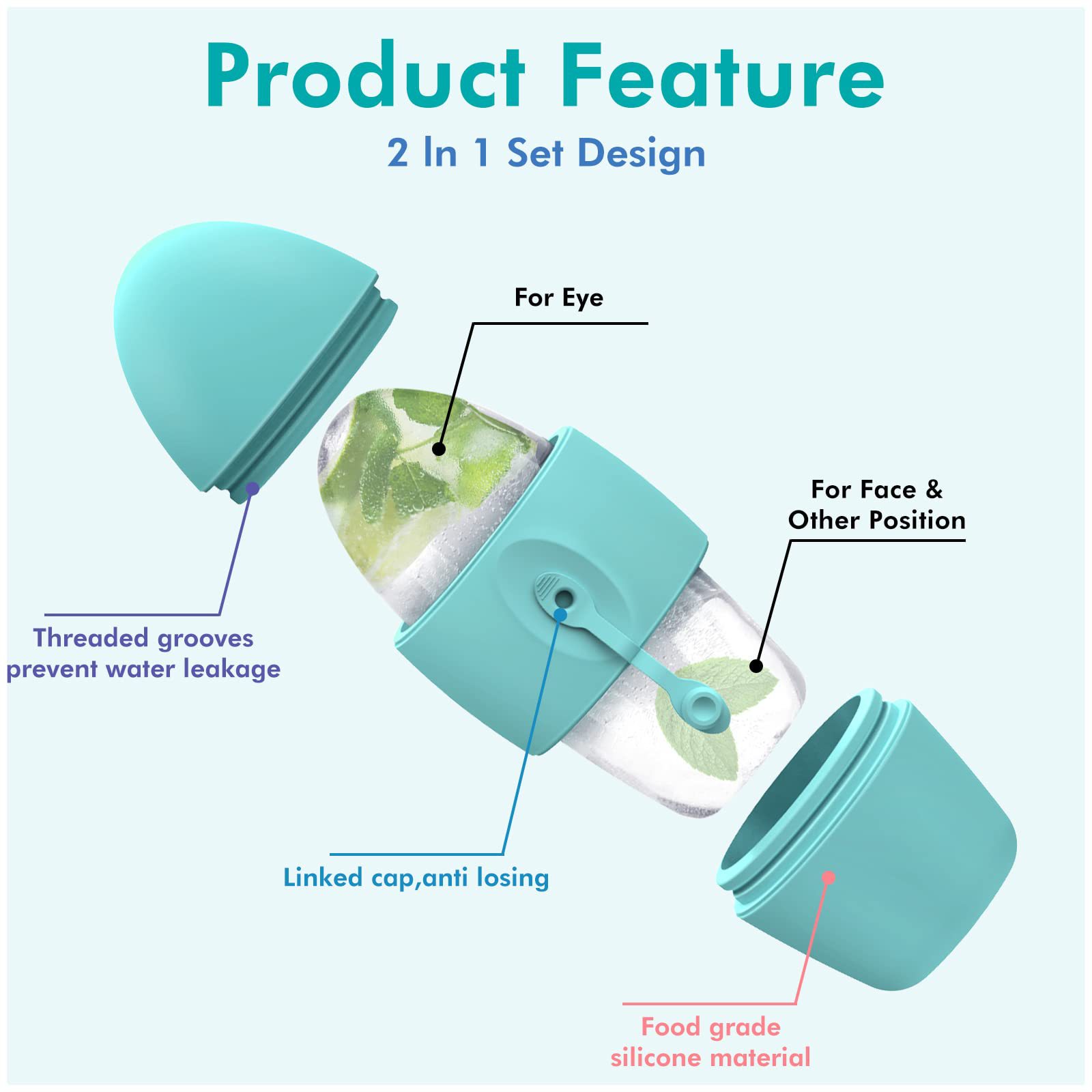 Silicone Facial Roller for Contouring, Pore Shrinking, and Eye Care