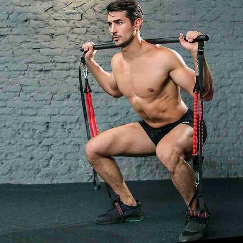 Portable Pilates Bar Kit with Resistance Bands for Home Workouts