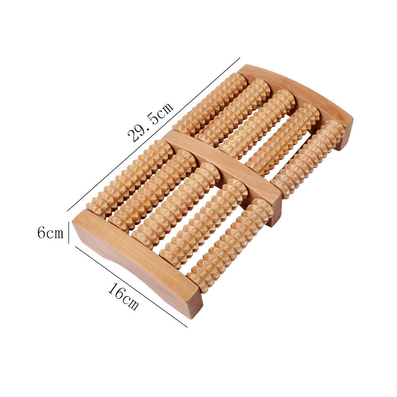 Wooden Six-Row Foot Acupoint Massage Roller