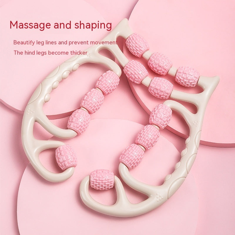Three-Wheel Plastic Foam Roller for Leg Massage and Relaxation