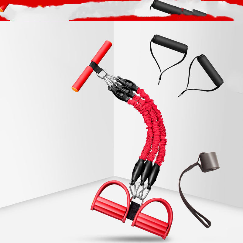 Multi-Function Fitness Resistance Bands with Latex Pedal Rope