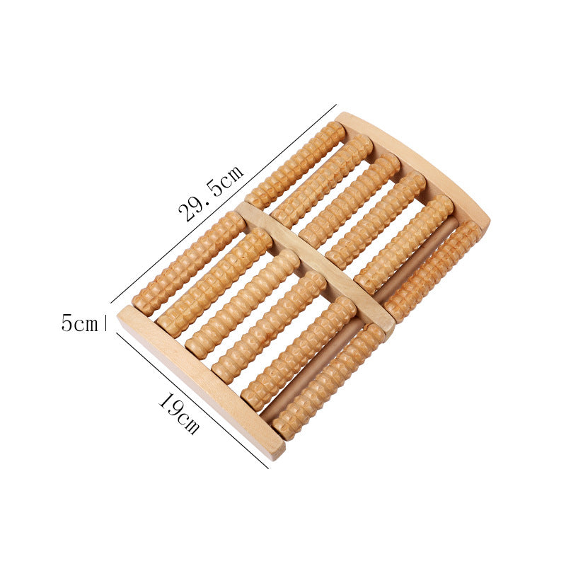 Wooden Six-Row Foot Acupoint Massage Roller